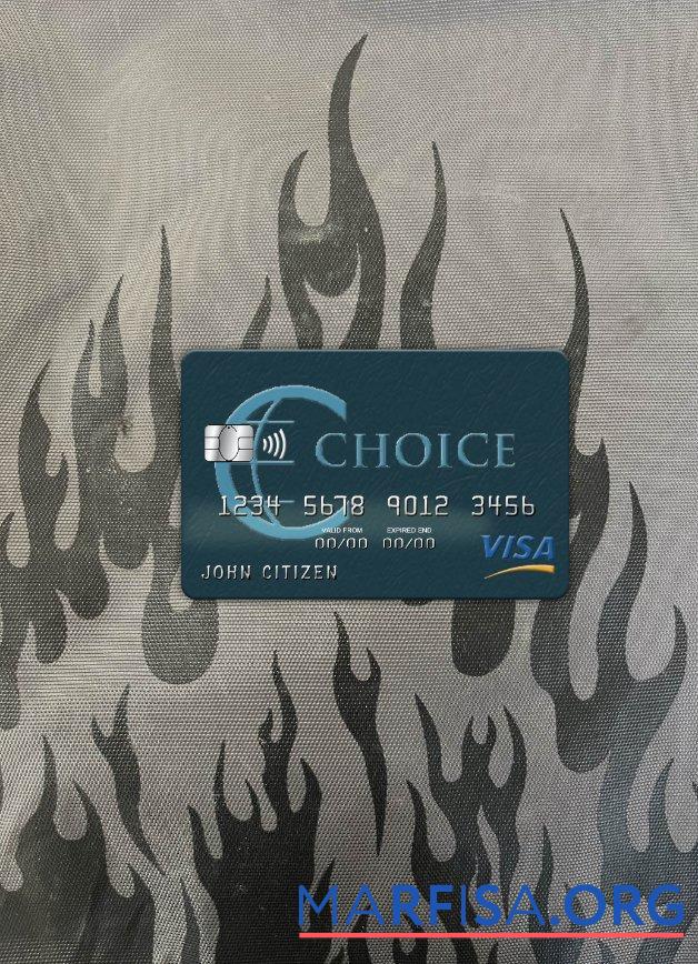 Blank Belize Choice bank visa card photolook front sample